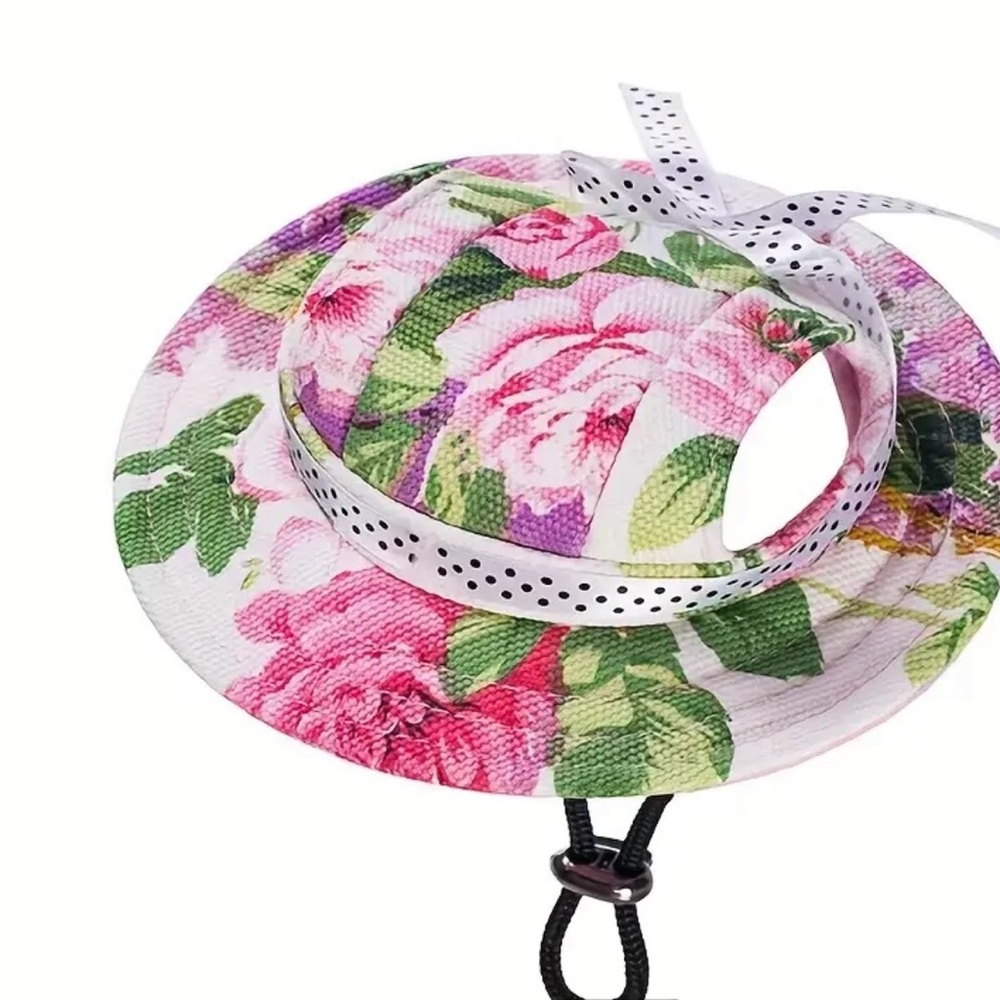 Breathable Adjustable Dog Sun Hat with Ear Holes - Chic Polyester Visor